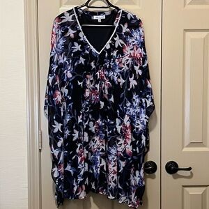 JLo Floral Kaftan Kimono Top Sz M Like New